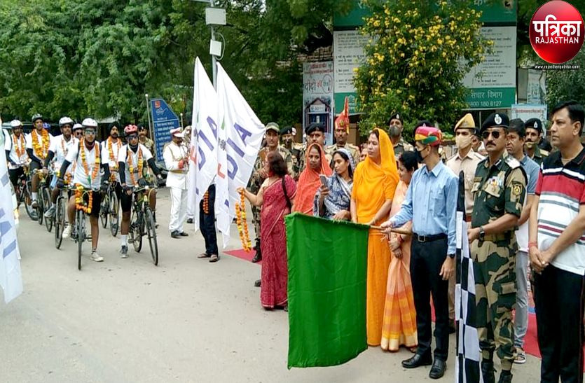 गुजरात के दांडी से पाली पहुंची बीएसएफ की साइकिल रैली