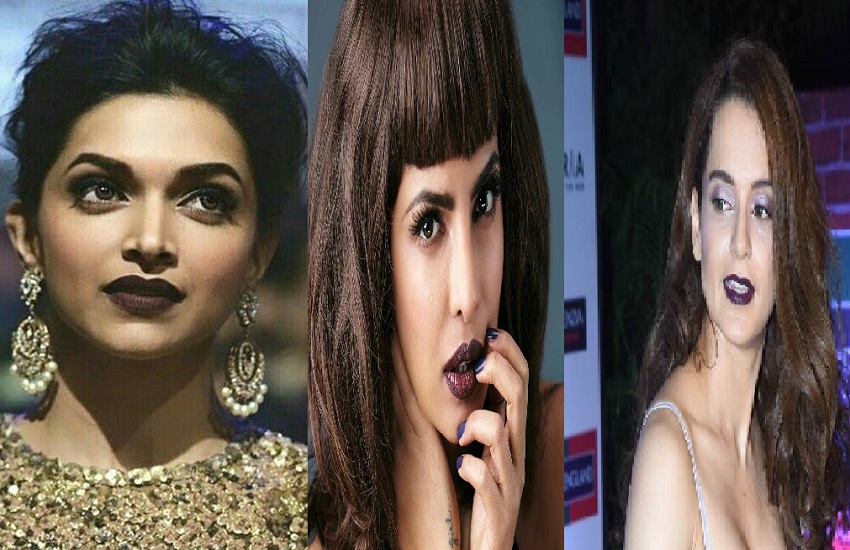 Bollywood actress Wearing black lipstick 