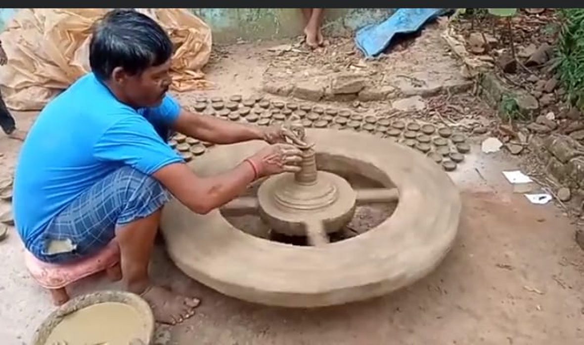 Expected to return to ancestral business on Diwali, speed of potter's wheel increased