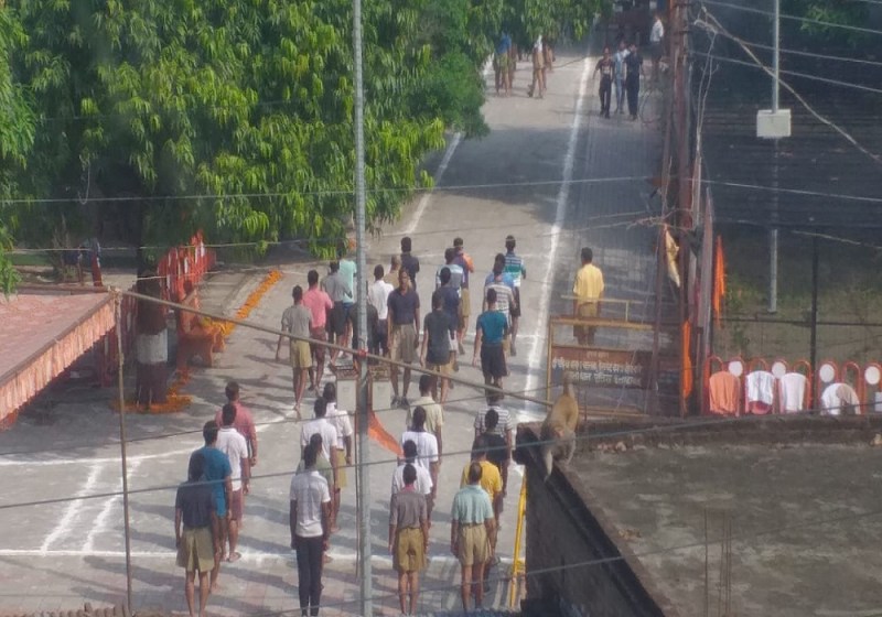 संघ के शारीरिक वर्ग अभ्यास में शामिल हुए मोहन भागवत