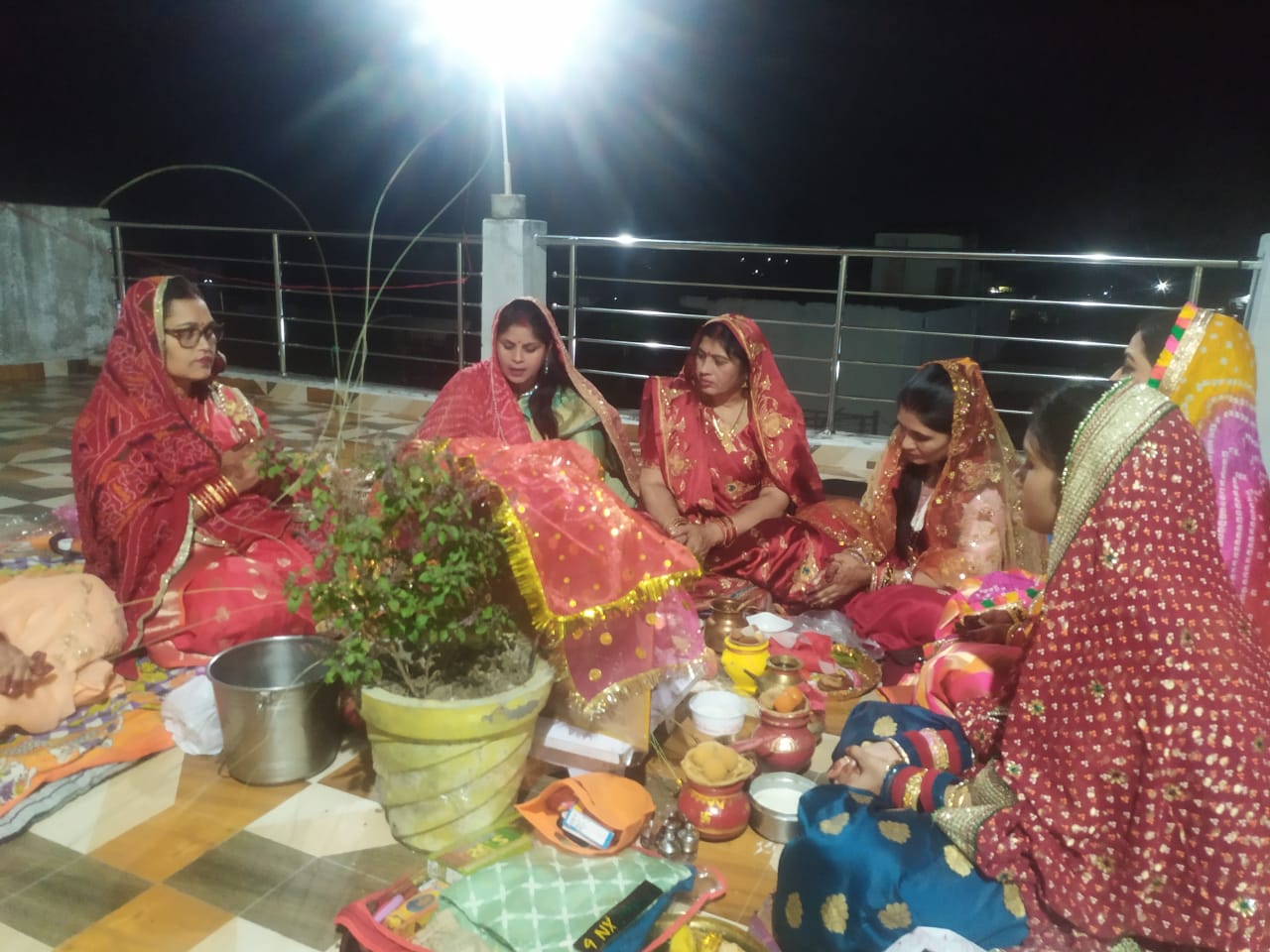 Suhagin women worshiped Karva Chauth for unbroken good fortune and hap