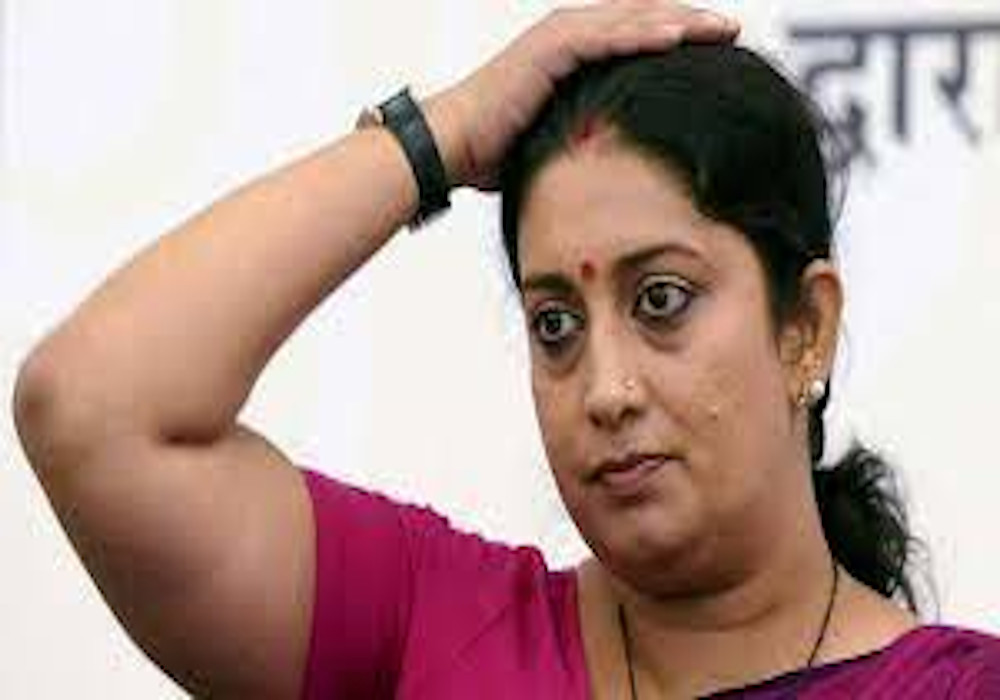 People in Amethi Put Poster on Smriti Irani Hording About Recession