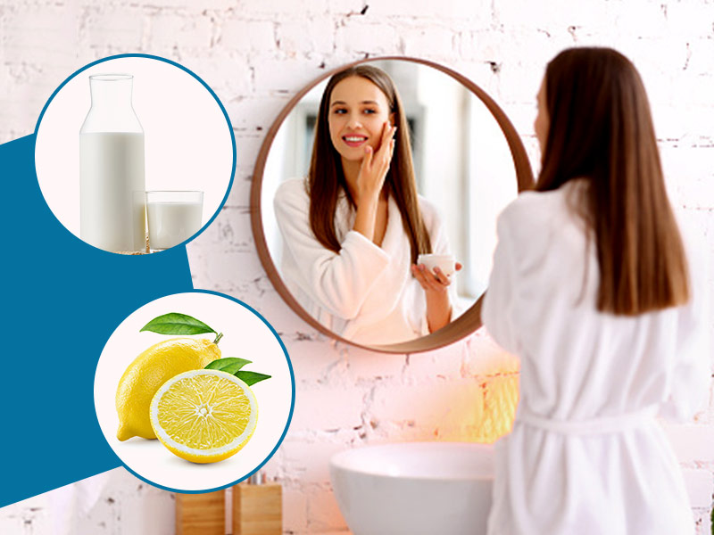 milk and lemon mixture will give your skin a natural glow