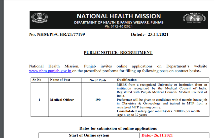 Punjab nhm cho recruitment 