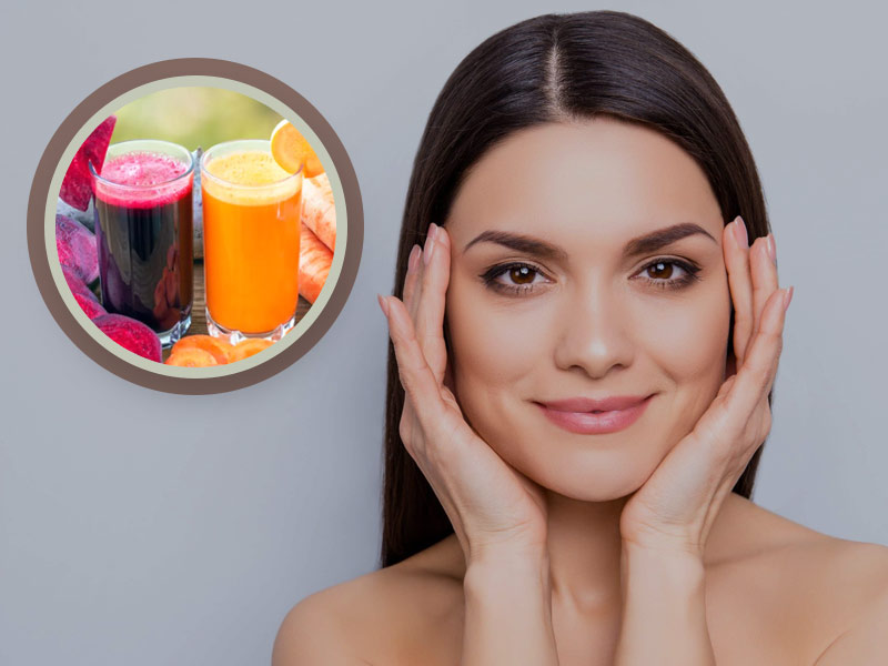 carrot and beetroot juice improving the skin in winter