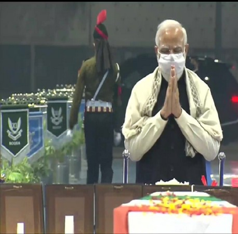 PM Modi pays tribute to CDS Bipin Rawat and all Martyrs in plane crash