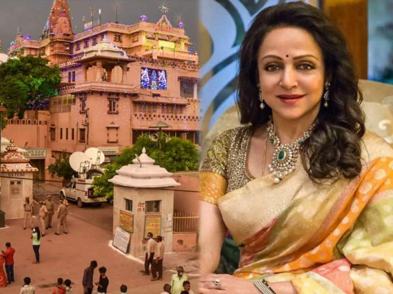 Symbolic pics of Hema Malini and Shri Krishna Temple