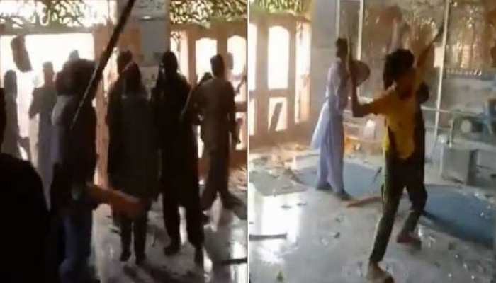 idols destroyed by hammer culprit in pakistan temple
