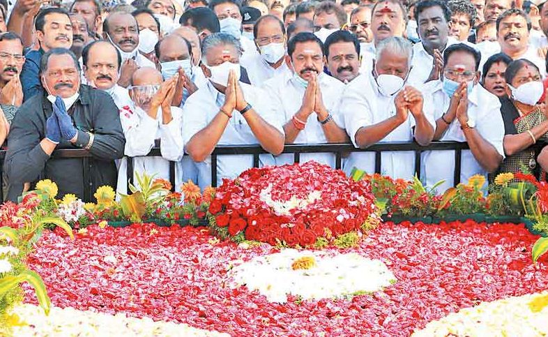 AIADMK AMMK Pay Tribute to MG Ramchandran on his 34th Death Anniversary