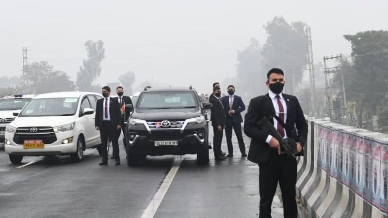 PM Narendra Modi Security breach during visit to Punjab Hussainiwala National Martyrs Memorial stuck on Flyover