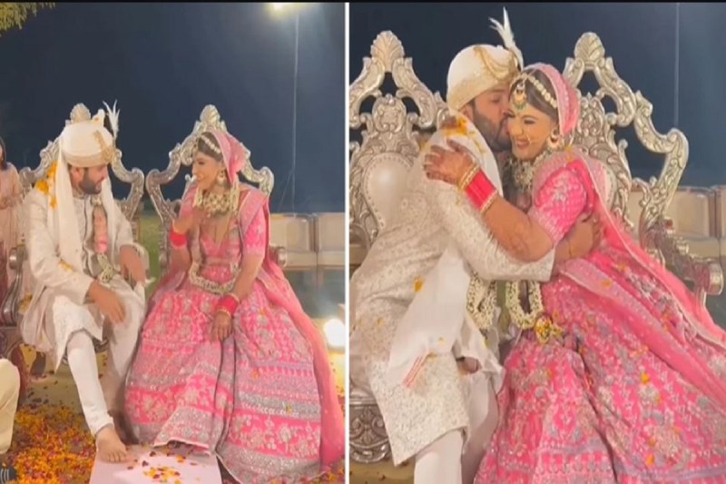 Groom touches bride's feet, Video goes VIRAL