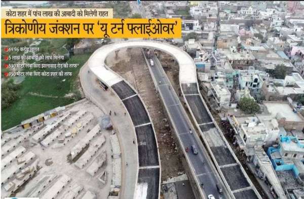 त्रिकोणीय जंक्शन के यूटर्न फ्लाईओवर पर जल्द दिखेगा रफ्तार का रोमांच
