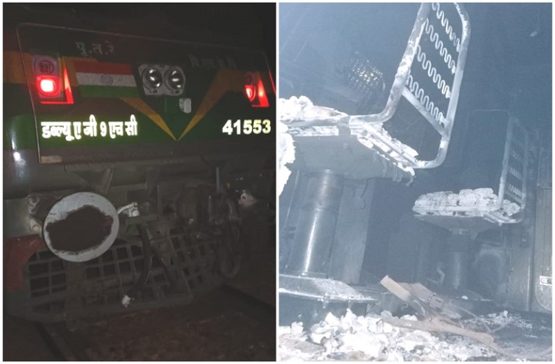 नक्सलियों ने किरंदुल से विशाखापट्टनम जा रही मालगाड़ी के इंजन को जलाया, रेड लाइट दिखा रूकवाई गाड़ी, चालक दल को धमकाकर भगाया