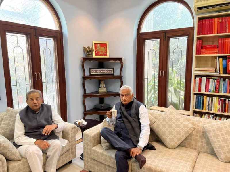 ये मुलाकात एक बहाना है...घनश्याम तिवाड़ी से मिलने पहुंचे किरोड़ी लाल मीणा