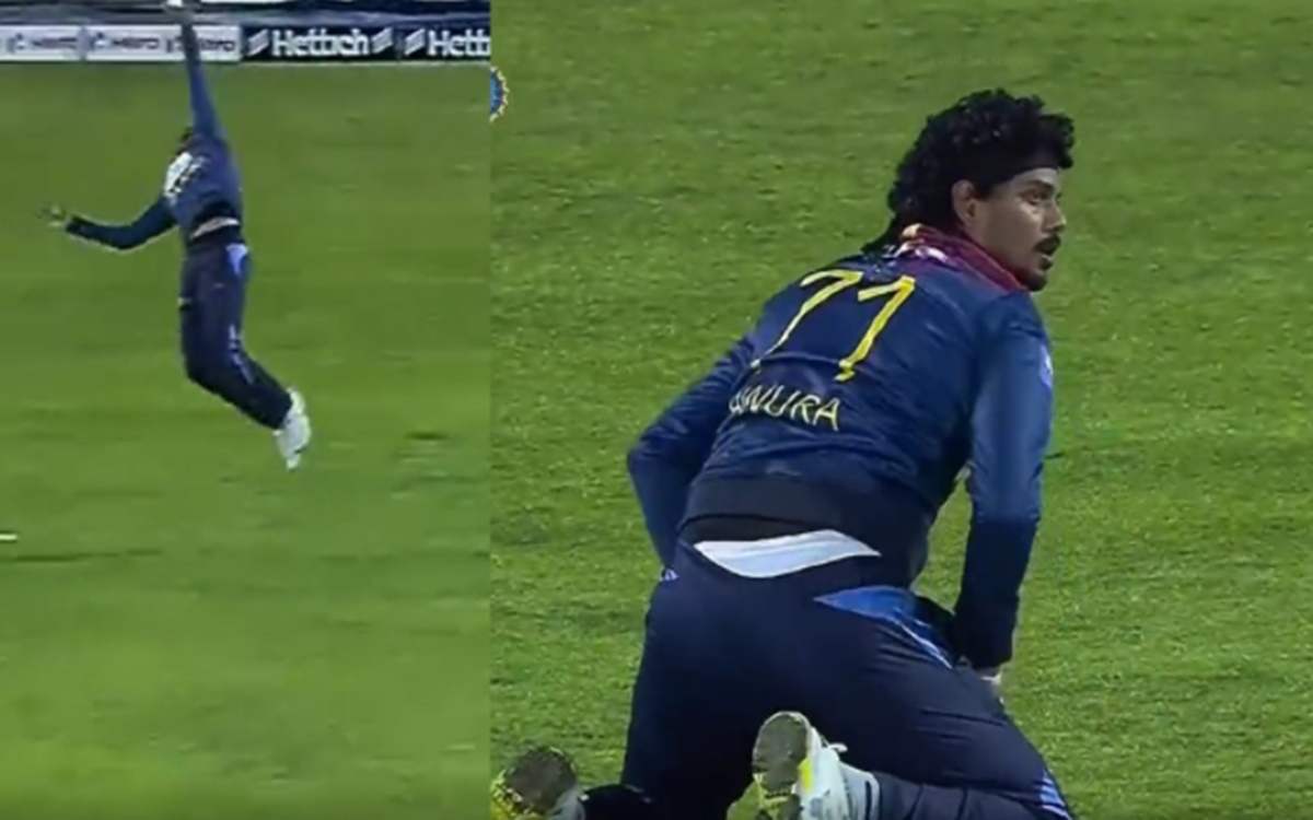 IND vs SL Baniura Fernando brilliant catch to dismiss Sanju Samson