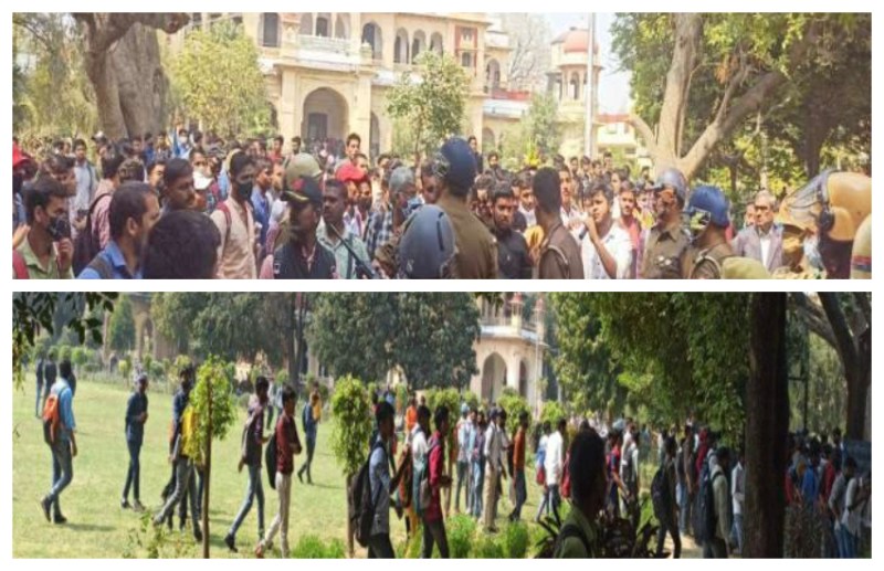 इलाहाबाद विश्वविद्यालय में छात्रों ने ऑफलाइन परीक्षा के खिलाफ की तोड़फोड़, पुलिस ने भांजी लाठी, कई छात्र घायल