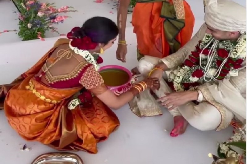 Bride Groom wedding ritual after marriage video gone viral