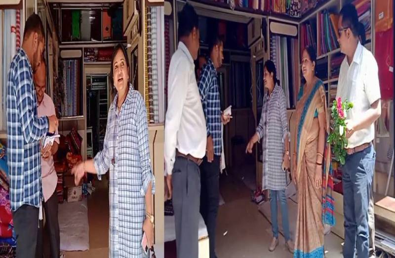 महिला कलेक्टर ने व्यापारी को फटकारा, बोली-क्या सड़क तुम्हारे बाप की है