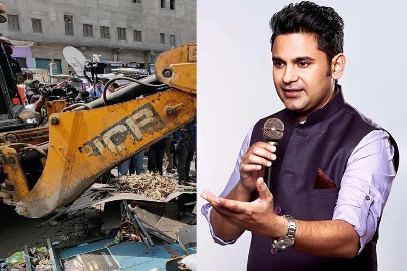 ‘कहीं पेट्रोल बम, कहीं पत्थर निकलता है…पट्टी बांध बुलडोजर निकलता है’