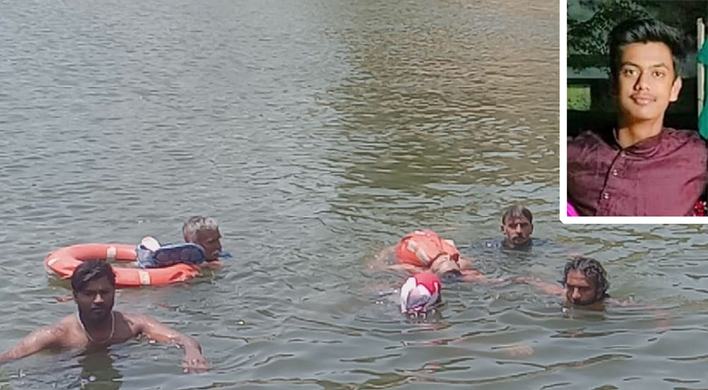 माउंट आबू. डेम से मृतक के शव को बाहर निकालते गोताखोर।