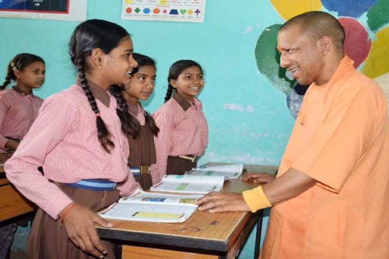 CM Yogi At Primary School File Photo