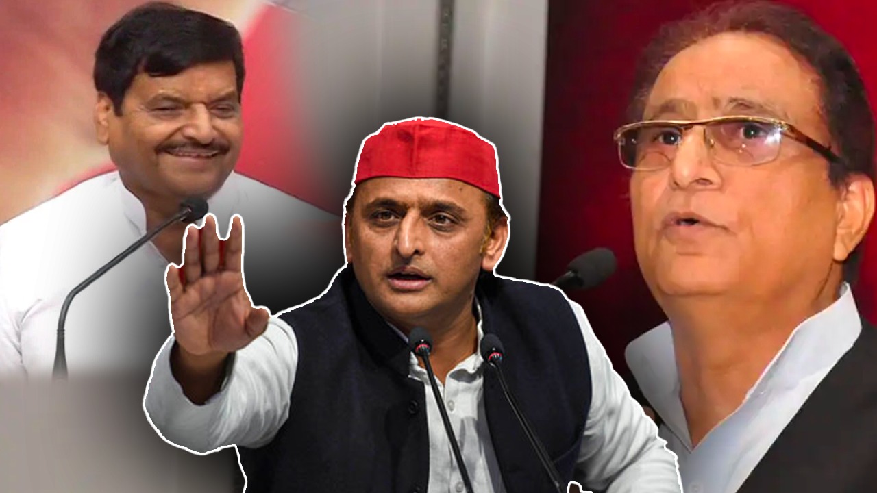 Akhilesh Yadav, Shivpal and Azamkhan on Rajyasabha
