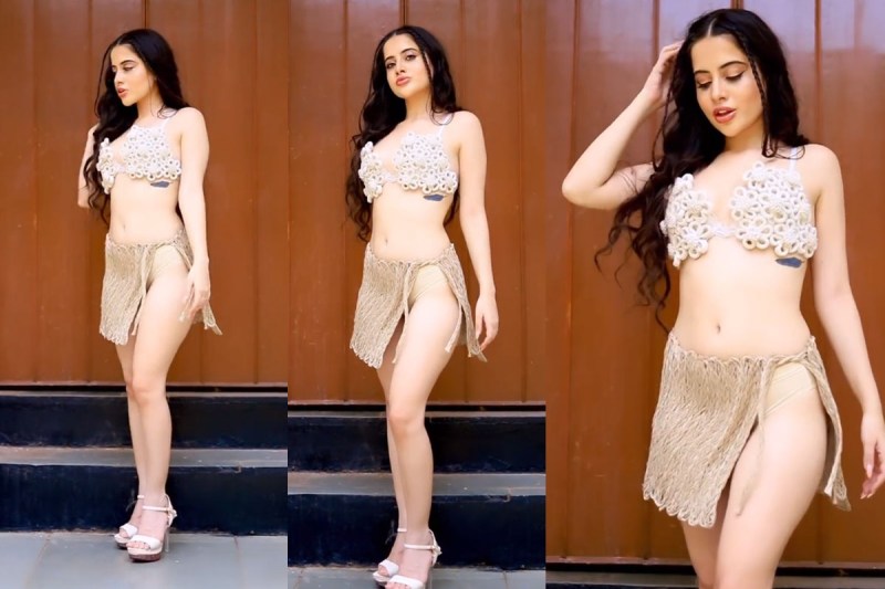 Urfi Javed ने रस्सियों से बनी ड्रेस पहन करवाया सोशल मीडिया का हंगाना