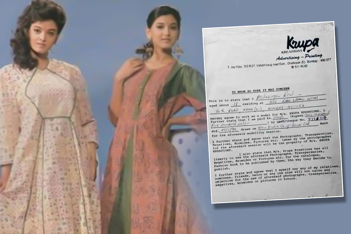 aishwarya rai modelling bill from 1992 viral on social media