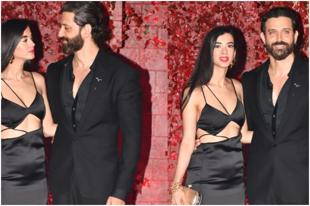 hrithik roshan reached with saba azad at karan johar birthday bash