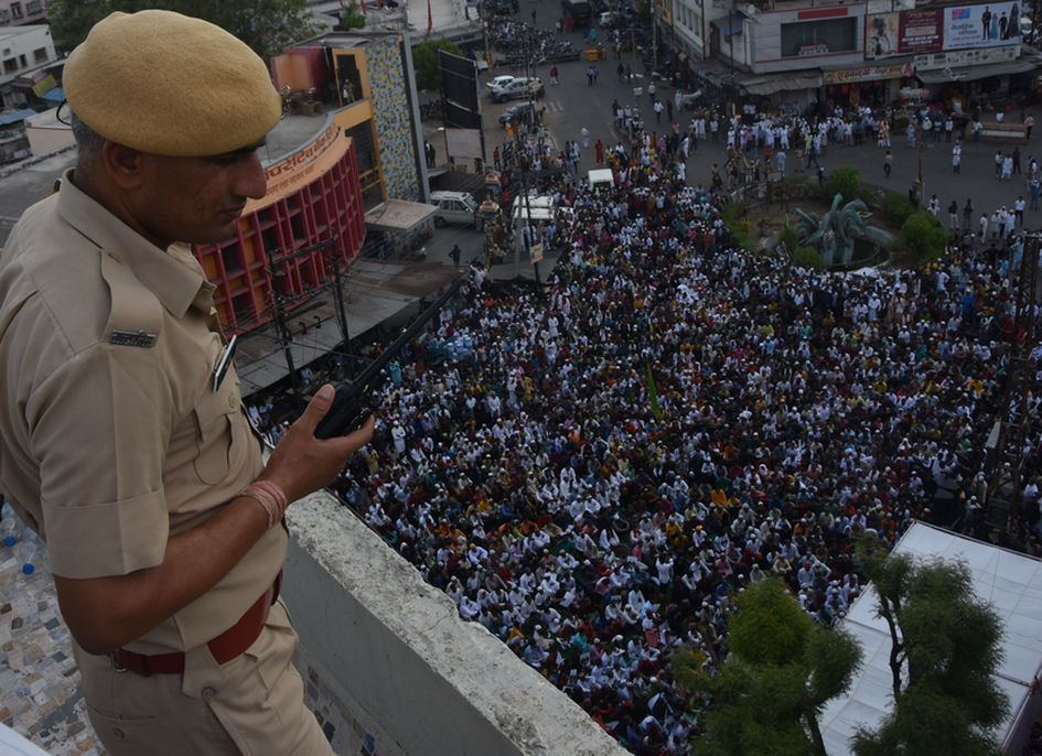 भीलवाड़ानूपुर के बयान पर मुस्लिम समाज का प्रदर्शन