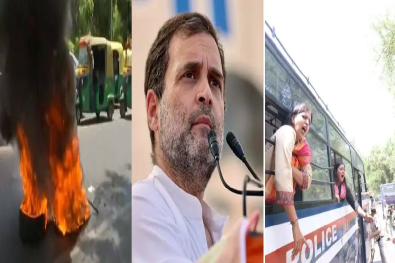 Congress Furious Protest Over ED's Questioning of Rahul Gandhi In National Herald Case