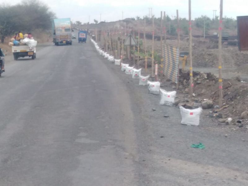 Highway construction company waiting for accidents