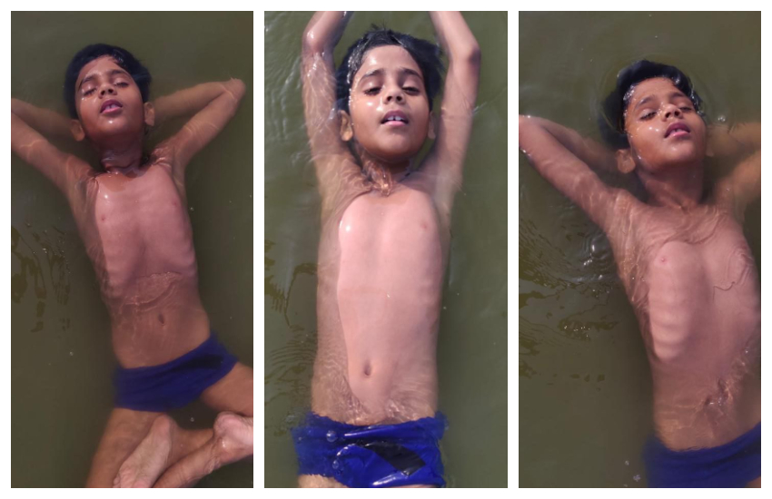international Yoga Day 2022 Theme: 8 साल के आकार साहू ने यमुना नदी के गहरे पानी में तैरते हुए किया जल योग, दिया फिट रहने का संदेश