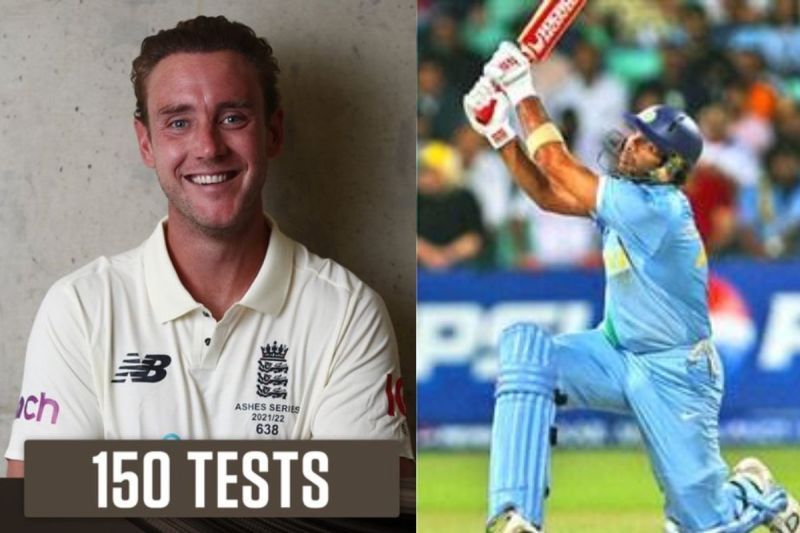 Stuard Broad and Yuvraj Singh