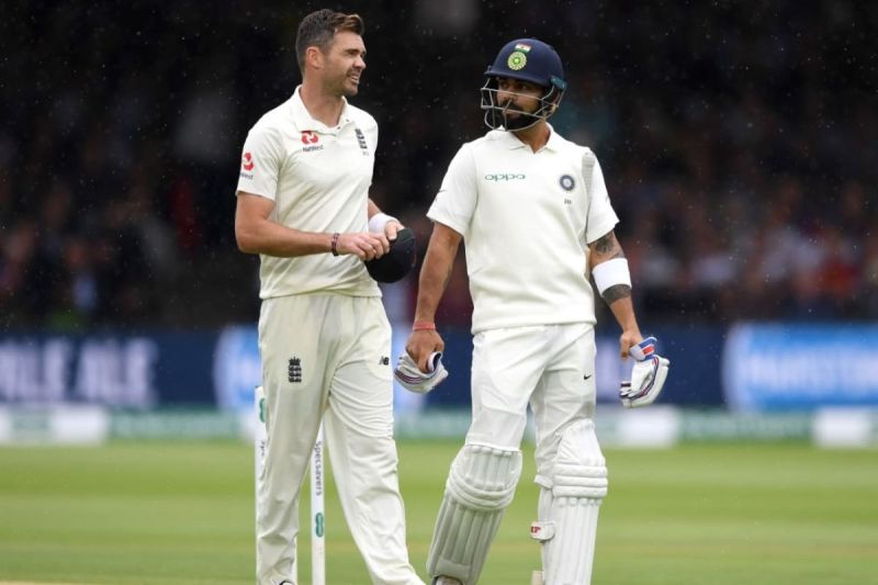 James Anderson and Virat Kohli