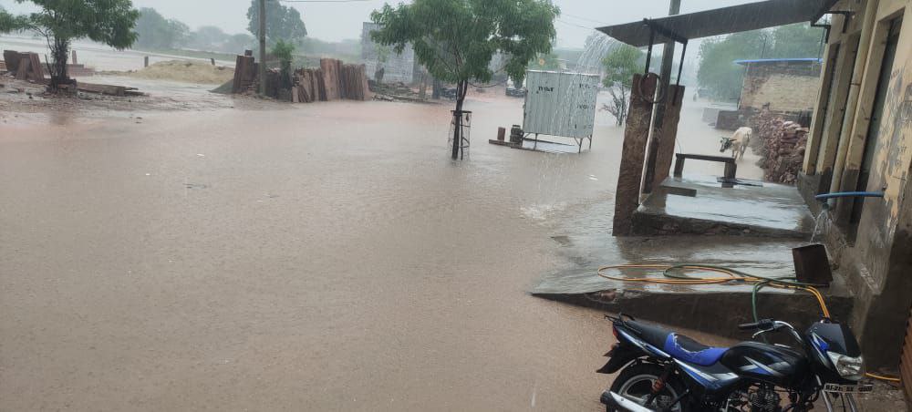 Monsoon raining in Nagaur district for the third day