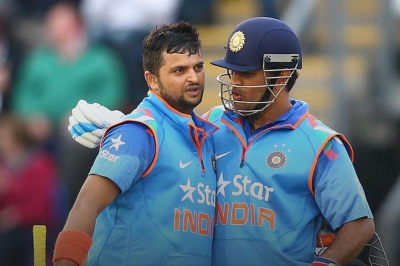 Suresh Raina with MS Dhoni