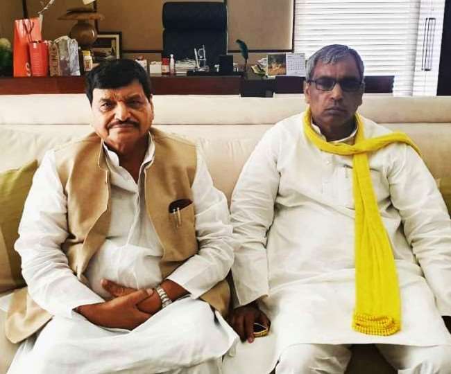 OP rajbhar with Shivpal Yadav on PResidential Elections 2022 during Dinner with YOgi adityanath 