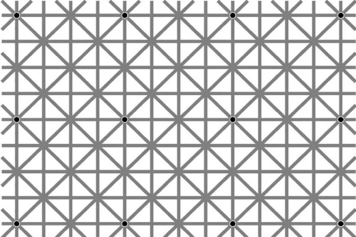 Optical Illusion: How many black dots can you find? only genius will find all at once