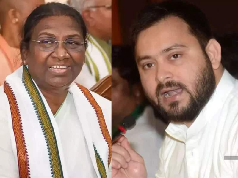 BJP lambasted RJD leader Tejashwi Yadav for calling presidential candidate Droupadi Murmu "statue