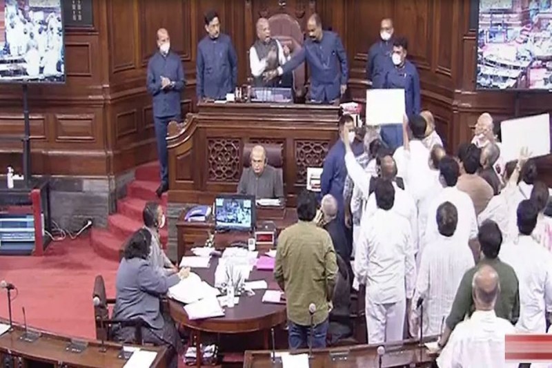Rajya Sabha 11 MP suspended For A Week Over Unruly Behavior