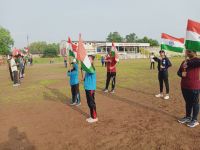 Youth reached the stadium to exercise with the tiranga