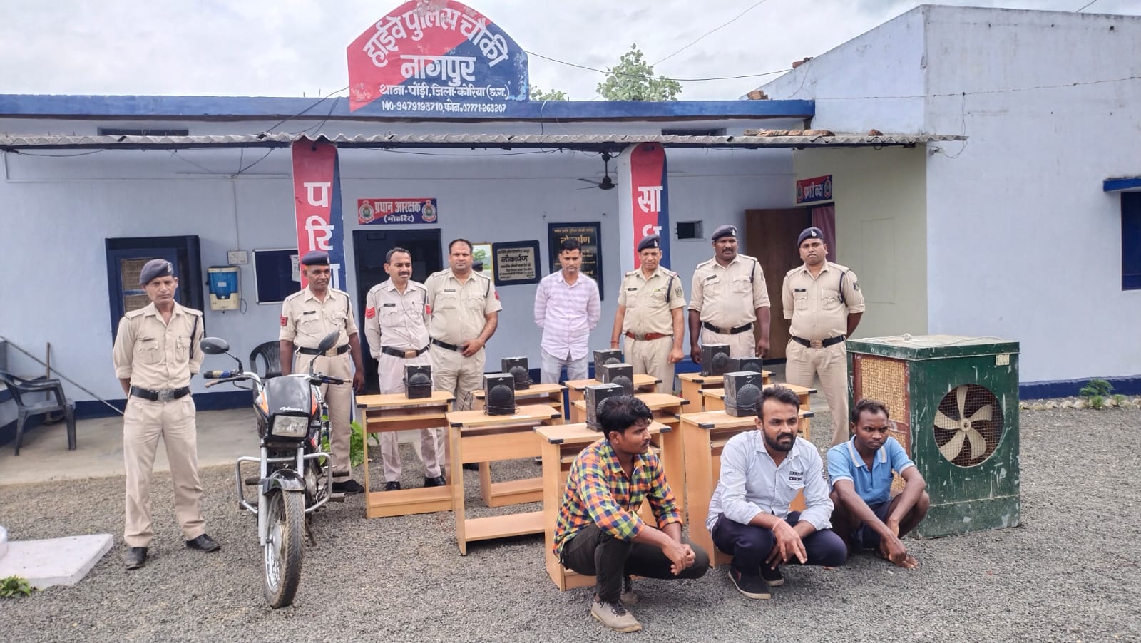 नागपुर स्कूल से कूलर व नौ कम्प्यूटर टेबल चोरी, लैब तकनीशियन सहित तीन स्टाफ गिरफ्तार