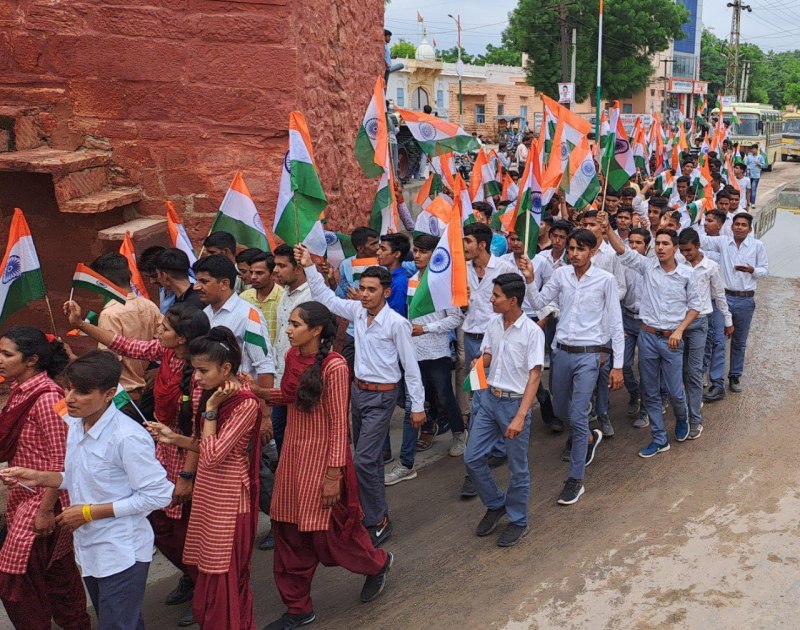 Bharat Mata's cheers echoed in the tiranga rally in Nagaur