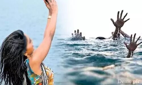 Symbolic Image of Girl Fell in Dam during Selfi