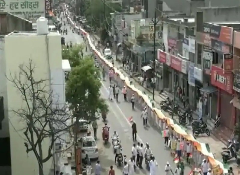 6600-feet Long Tricolour Yatra Taken Out in Jhajjar as Part of Azadi Ka Amrit Mahotsav