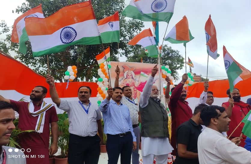 Celebration of independence.. Ujjayini tricolor everywhere