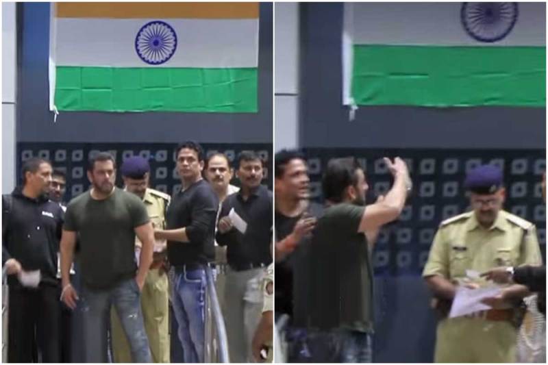 When salman khan did not see the flag above his head see video
