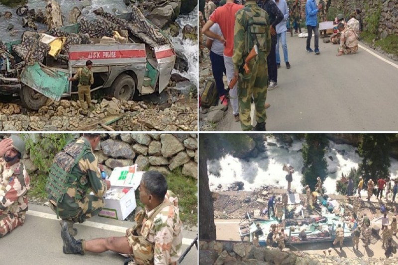 Jammu-Kashmir: ITBP bus carrying 39 jawans meets with a serious accident in Pahalgam