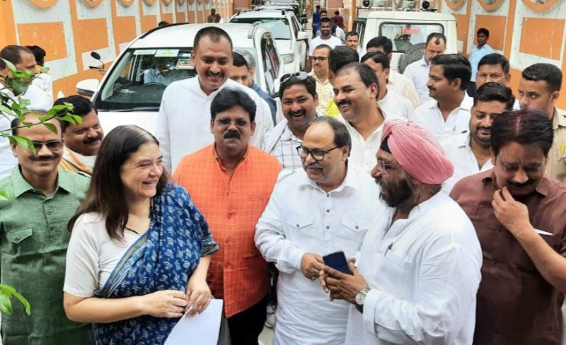 Menka Gandhi During visit to Sultanpur